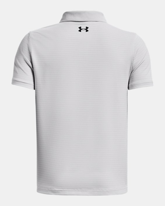เสื้อโปโล UA Performance Stripe สำหรับเด็กผู้ชาย in Gray image number 1